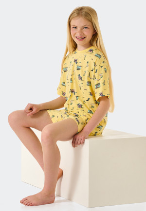 Pajamas short organic cotton camper vanilla - Ocean Flow