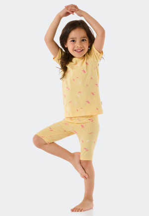 Pajamas short Tencel organic cotton ribbed dragonflies vanilla - Cat Zoe