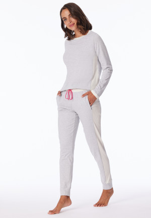Pyjama long coton bio gris chiné - Casual Nightwear