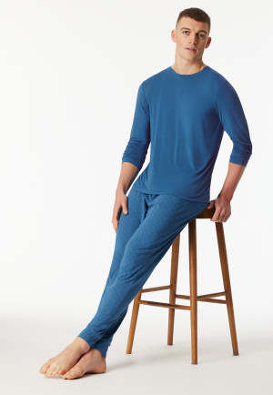 Pyjama long poignet bleu - Long Life Soft