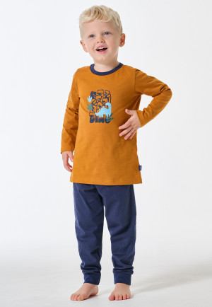 Schlafanzug lang Bündchen Dino curry - Kids Nightwear