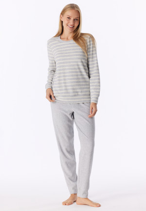 Lange pyjama frottee manchetten gemêleerd - Casual Essentials