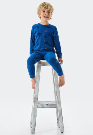 Pyjama lang badstof biologisch katoen manchetten Vikings blauw - Boys World