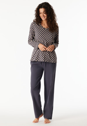 Pyjama long graphite imprimé - Comfort Essentials