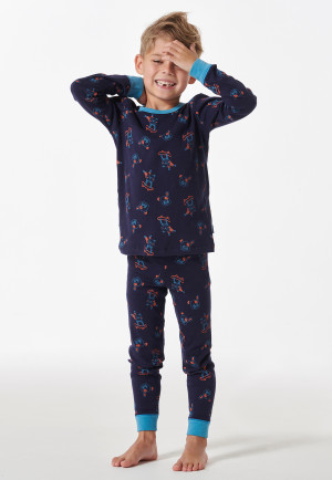 Pigiama lunghezza cani skateboard blu scuro - Boys World