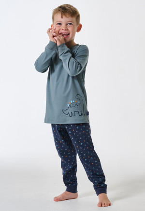 Long pyjamas interlock cuffs Dino mineral - Boys World
