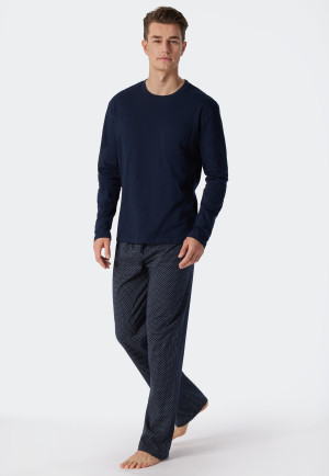 Pyjama long en jersey bleu - Ebony