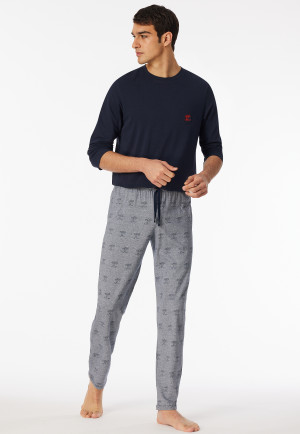 Pyjamas long palm trees midnight blue - 95/5
