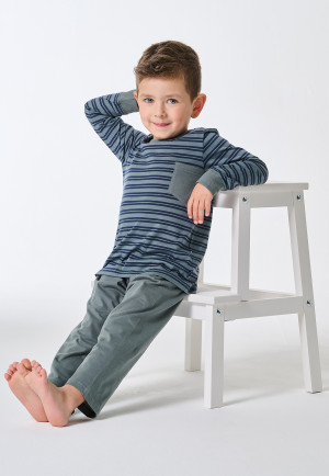 Lange pyjama streepjes mineraal - Kids Nightwear