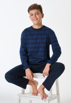 Long pyjamas striping midnight blue - Teens Nightwear