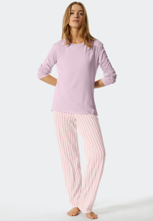 Lange pyjama Tencel lila  Pure Stripes