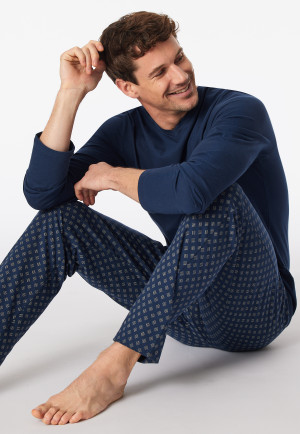 Schlafanzug lang V-Ausschnitt admiral - Casual Essentials