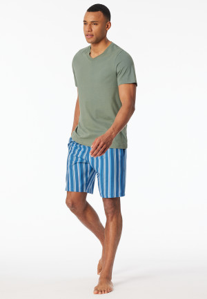 Shirt kurz arm V-Ausschnitt khaki - Mix+Relax