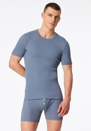 Shirt korte mouw blauwgrijs - Revival Friedrich