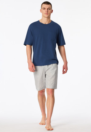 Shirt with short sleeves and chest pocket atlantic blue - Mix+Relax