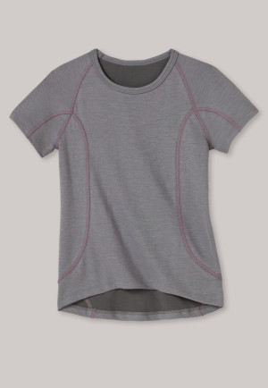 Maillot manches courtes fonctionnel gris-rose chaud - Girls Thermo Light