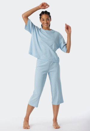 Shirt short-sleeved interlock organic cotton rib look air - Mix & Relax