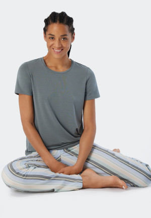 Shirt kurzarm Modal jade - Mix+Relax