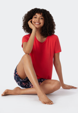 Shirt kurzarm Modal rot - Mix+Relax
