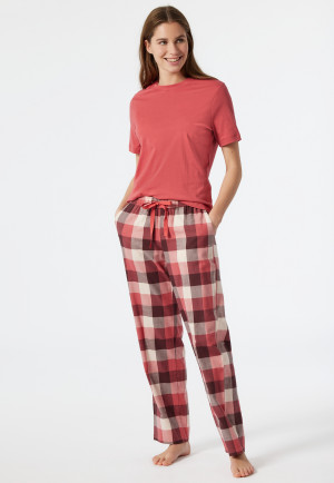 T-shirt à manches courtes coton bio rouge clair - Mix+Relax