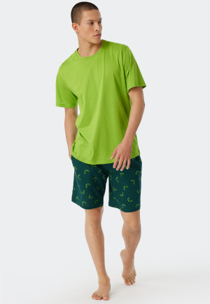 Maglia a maniche corte in cotone biologico mercerizzato, verde lime - Mix+Relax