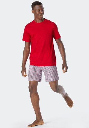 Shirt short-sleeved organic cotton mercerized red - Mix & Relax