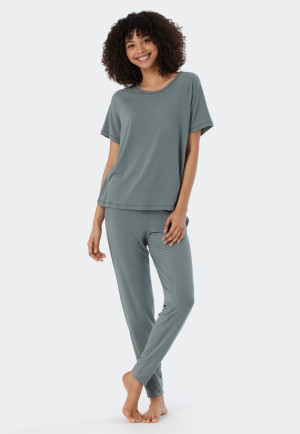 Shirt kurzarm Viskose Oversized jade - Mix+Relax
