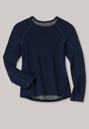 Shirt long-sleeve functional underwear warm dark blue - Boys Thermo Light