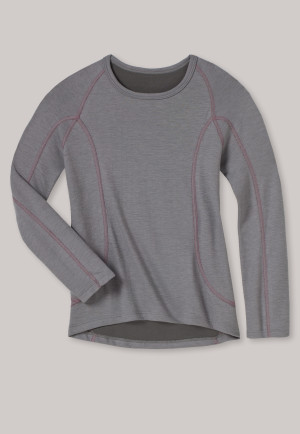 Calda maglia intima funzionale manica lunga di colore grigio-rosa - Girls Thermo Light
