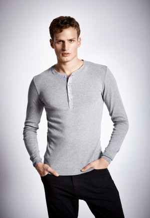 Maglia a maniche lunghe di colore grigio screziato - Revival Karl-Heinz