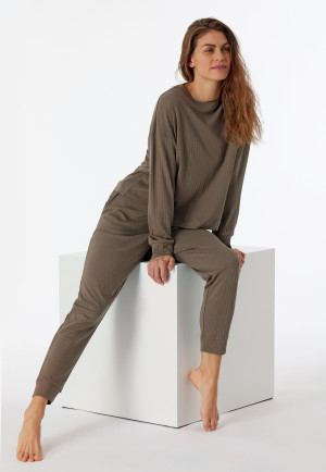 Shirt langarm Interlock Organic Cotton taupe - Mix+Relax