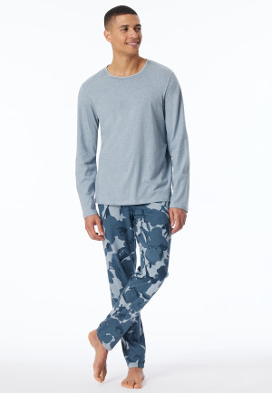 Tee-shirt à manches longues bleu jeans chiné - Mix+Relax