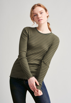 Tee-shirt manches longues couleur olive - Revival Helena