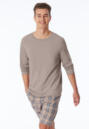 Shirt long sleeve Organic Cotton brown-gray - Mix+Relax