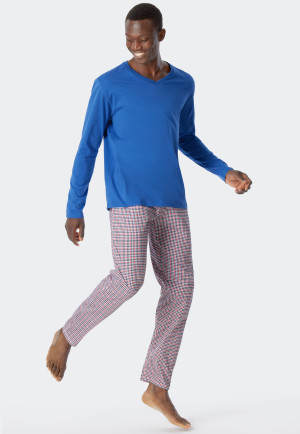Shirt langarm Organic Cotton V-Ausschnitt aqua - Mix+Relax