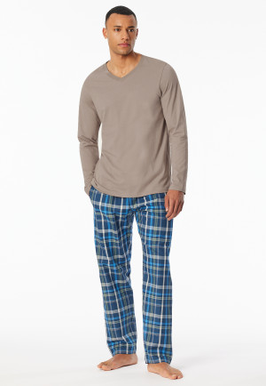 Shirt long-sleeve v-neck clay red - Mix+Relax