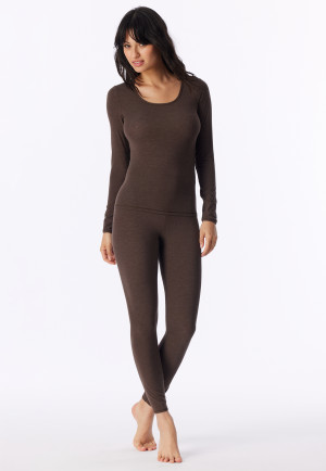 Shirt langarm deep brown - Personal Fit