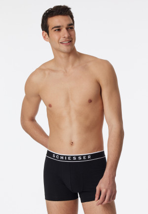 Boxer briefs 3-pack organic cotton woven elastic waistband black - 95/5