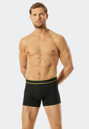 Boxer briefs 3-pack organic cotton woven elastic waistband black - 95/5