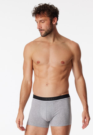 Boxer en coton bio, lot de 3, ceinture élastiquée noir / gris - 95/5