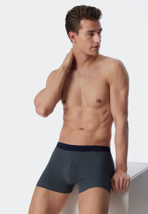 Boxer briefs fine interlock patterned jade/dark blue - Fine Interlock