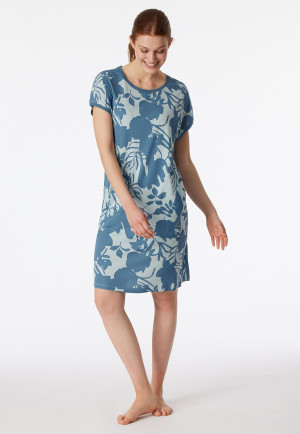 Chemise de nuit manches courtes imprimé fleuri bluebird - Modern Nightwear
