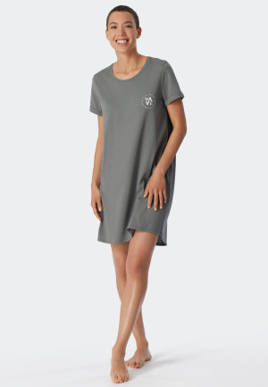 Sleepshirt kurzarm Print jade - Essential Nightwear