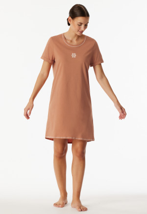 Sleep shirt short sleeve snowflake rust - Casual Essentials