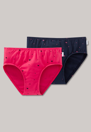 Girls 5 pack White Briefs with Purple Cat and Mouse detail