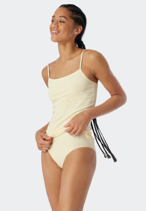 Spaghetti-Top 2er-Pack Organic Cotton weiß/sand - 95/5 Organic