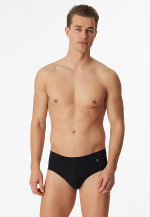 Slip sportivo con patta di colore nero - Long Life Cotton