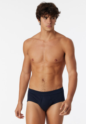 2-pack of sports briefs with a navy fly-front – fine rib Essentials