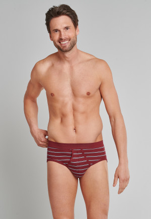 Lot de deux slips de sport en tissu côtelé avec ouvertures, rayures bordeaux - Original Classics