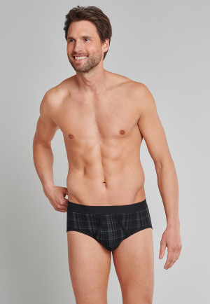 Sports fine rib double pack with fly-front fine rib black plaid pattern - Original Classics